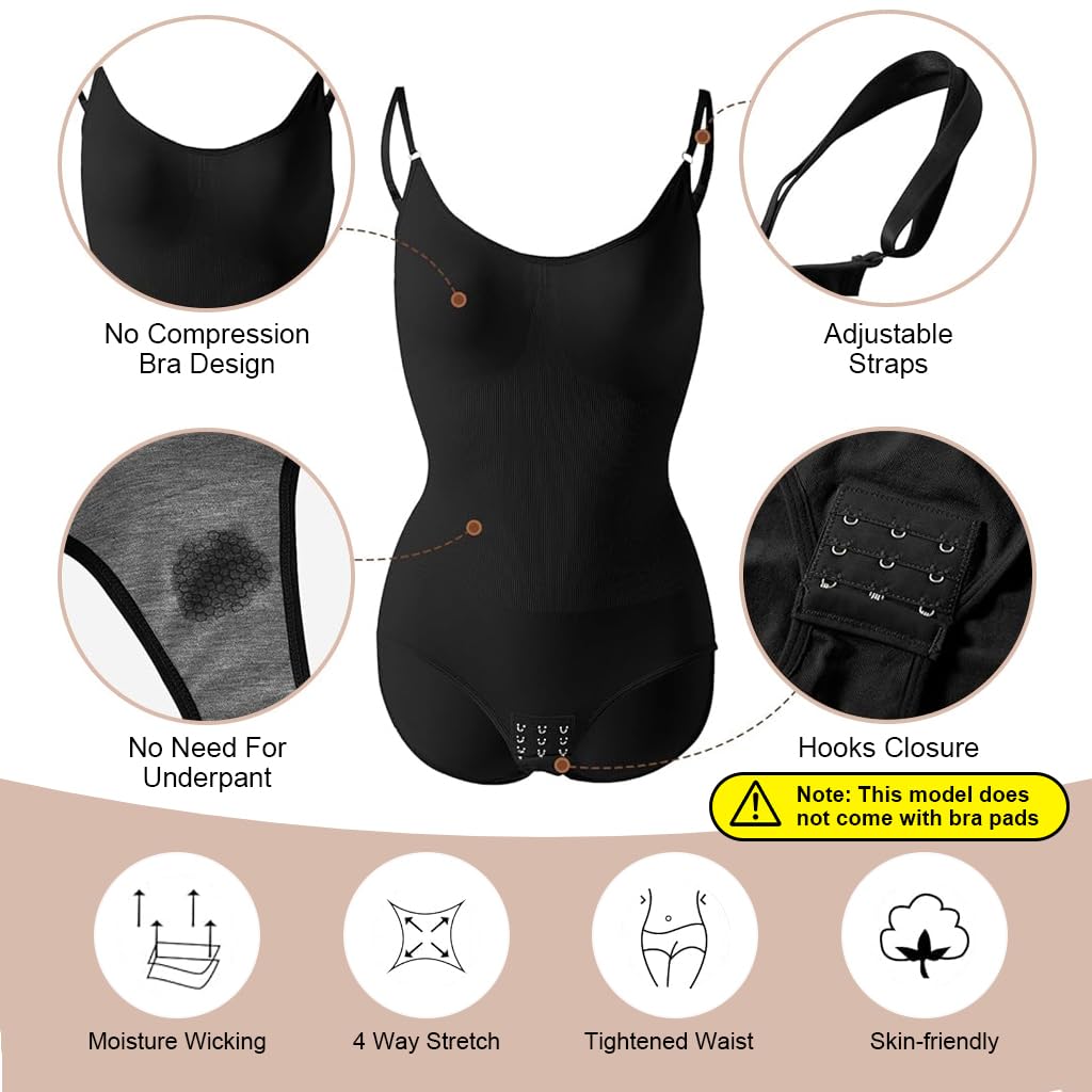 PALAY Women Bodysuit Nylon High Stretchy Waist Trainer Basic Bodysuit Waist Trainer Tummy Control Countdown Bodysuit Slimming Body Shaper, XXL PALAY Women Bodysuit Nylon High Stretchy Waist Trainer Basic Bodysuit Waist Trainer Tummy Control Countdown Bodysuit Slimming Body Shaper, XXL